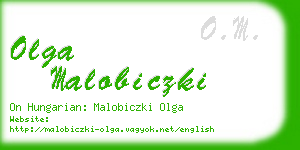 olga malobiczki business card